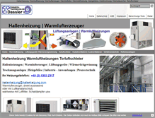 Tablet Screenshot of hallenheizung.com